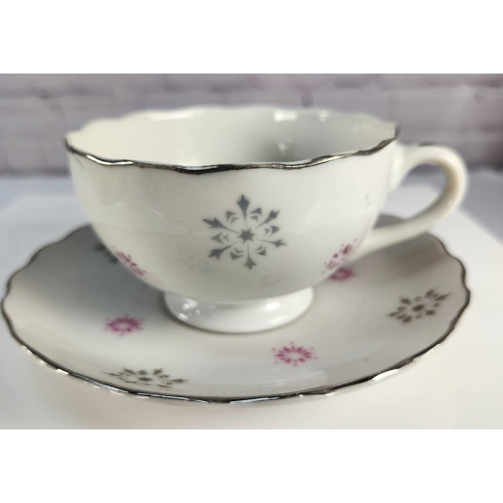 Vintage Hospitality Crystalline Coffee Teacupโ And Saucer Japan Cottage Chic